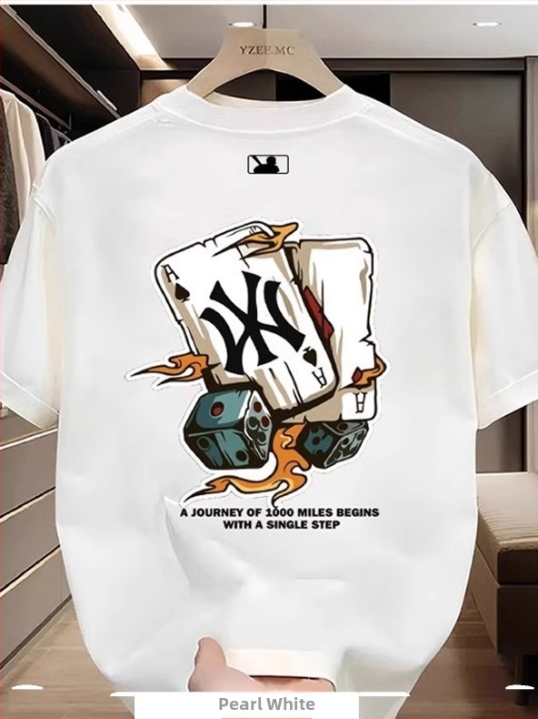 Ανδρικό κοντομάνικο T-shirt από βαμβάκι, Καλοκαίρι 2025, καθημερινό στυλ