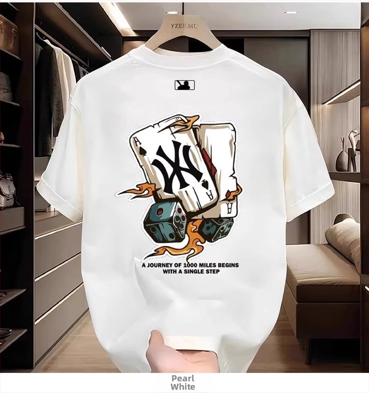 Ανδρικό κοντομάνικο T-shirt από βαμβάκι, Καλοκαίρι 2025, καθημερινό στυλ