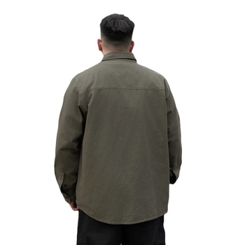 Ανδρικό πουκάμισο σε plus size, μακρυμάνικο, άνετη εφαρμογή, μονόχρωμο βαμβακερό, για άνοιξη και φθινόπωρο