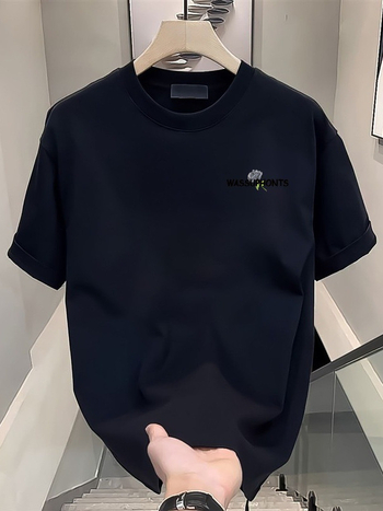 Μπλουζάκι από 100% βαμβάκι με λαιμό crewneck, χαλαρή γραμμή, κοντά μανίκια, εκτύπωση καρτούν, unisex, καλοκαίρι, καθημερινό casual