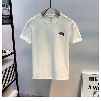 Ανδρικό κοντομάνικο T‑shirt από 100% βαμβάκι, στρογγυλό λαιμό, ελαφριά πολυτέλεια, καλοκαιρινό εκτυπωμένο σχέδιο