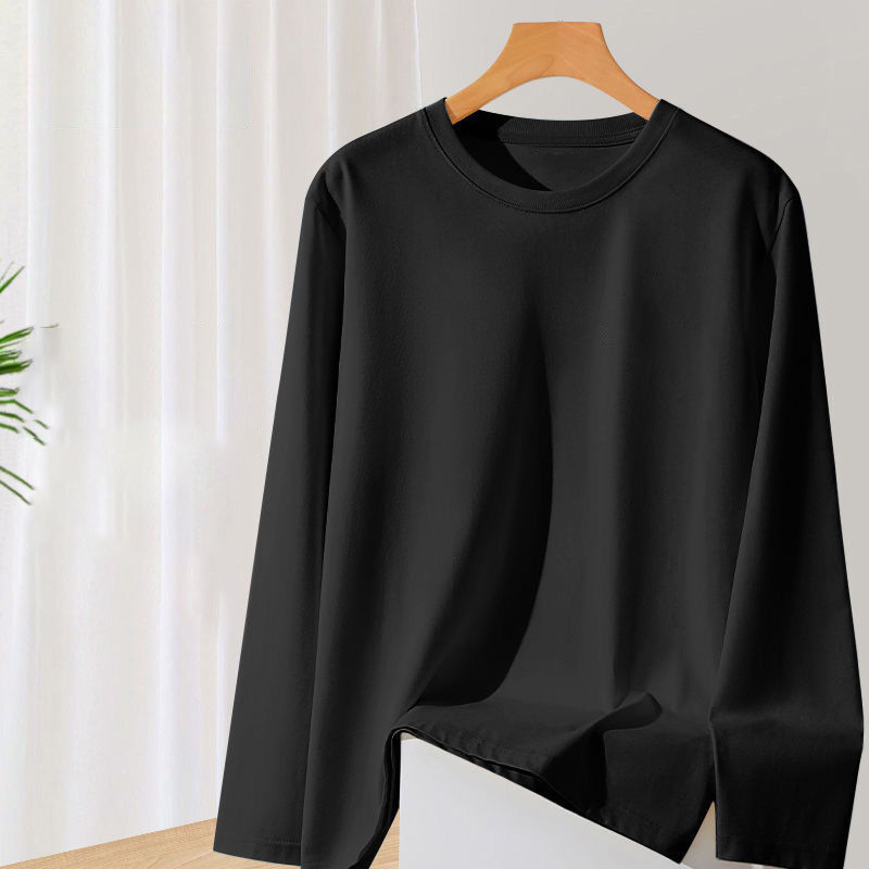 Ανδρικό μακρυμάνικο T‑shirt με ελαστικό βασικό ύφασμα, στρογγυλή λαιμόκοψη, άνοιξη–φθινόπωρο 2024
