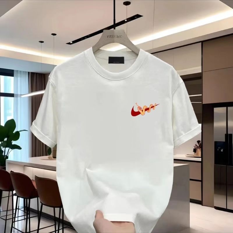 Ανδρική μπλούζα T-shirt με στρογγυλό λαιμό, κοντά μανίκια, εκτύπωση με κινούμενα σχέδια, κόκκινη, καλοκαιρινή μόδα