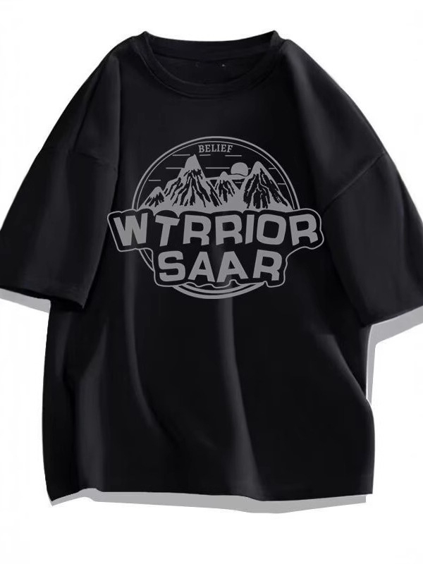 Ανδρικό βαρέως βάρους κοντομάνικο T-shirt, εμπνευσμένο από αμερικανικό streetwear, καλοκαιρινό στυλ με Χονγκ Κονγκ ατμόσφαιρα, casual και ευέλικτο