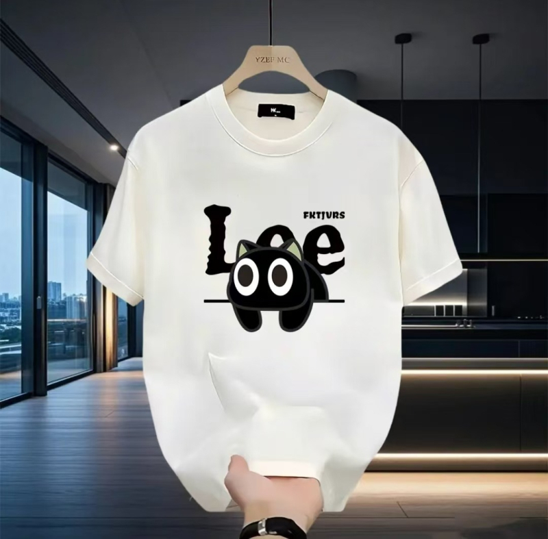 Ανδρικό κοντομάνικο T‑shirt με εκτύπωση από βαμβάκι εξαιρετικής ποιότητας, 2025 καλοκαίρι μόδα