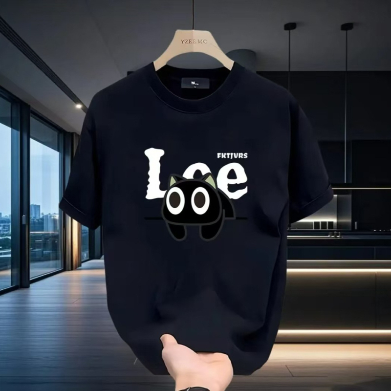 Ανδρικό κοντομάνικο T‑shirt με εκτύπωση από βαμβάκι εξαιρετικής ποιότητας, 2025 καλοκαίρι μόδα