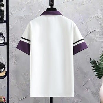 2025 Ανδρικό κοντομάνικο T‑shirt με γιακά τύπου πέτο, καλοκαιρινό casual top