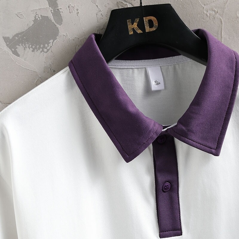 2025 Ανδρικό κοντομάνικο T‑shirt με γιακά τύπου πέτο, καλοκαιρινό casual top