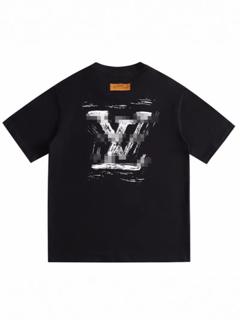 Unisex βαμβακερή T-shirt με εκτύπωση γκράφιτι, χαλαρή γραμμή, κοντά μανίκια, καλοκαίρι