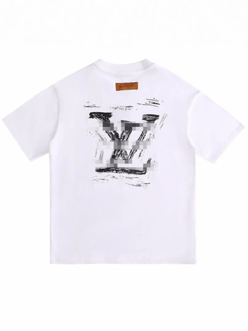 Unisex βαμβακερή T-shirt με εκτύπωση γκράφιτι, χαλαρή γραμμή, κοντά μανίκια, καλοκαίρι