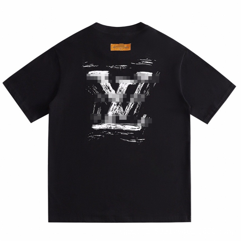 Unisex βαμβακερή T-shirt με εκτύπωση γκράφιτι, χαλαρή γραμμή, κοντά μανίκια, καλοκαίρι
