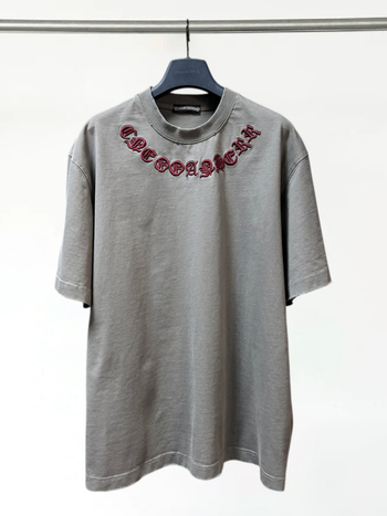 Crowe CH κοντομάνικη T‑shirt από 100% βαμβάκι με 3D κέντημα εφαρμογής και στρας, βαρύ streetwear, unisex