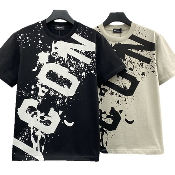 DT055 T-shirt με χαλαρή γραμμή από βαμβάκι, Ink Dot Icon, στρογγυλός λαιμός, κοντό μανίκι, 240 g