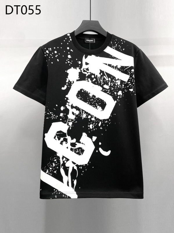 DT055 T-shirt με χαλαρή γραμμή από βαμβάκι, Ink Dot Icon, στρογγυλός λαιμός, κοντό μανίκι, 240 g
