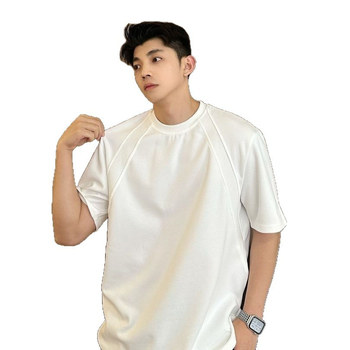 Ανδρικό T‑shirt με ραγκλάν μανίκια, κοντό μανίκι, από ύφασμα space cotton, σκούρο γκρι, καλοκαίρι