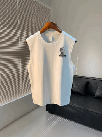 Ανδρικό αμάνικο T‑shirt σε Αμερικανικό στυλ, καλοκαιρινό αθλητικό τοπ, unisex, 100% βαμβάκι