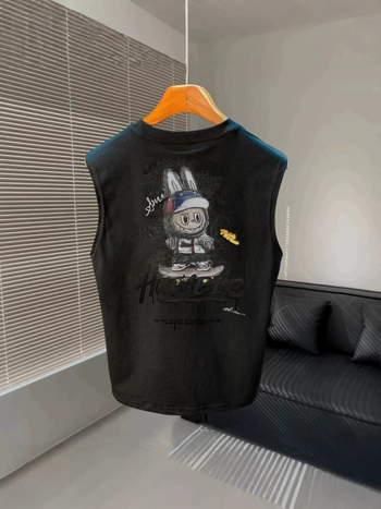 Ανδρικό αμάνικο T‑shirt σε Αμερικανικό στυλ, καλοκαιρινό αθλητικό τοπ, unisex, 100% βαμβάκι
