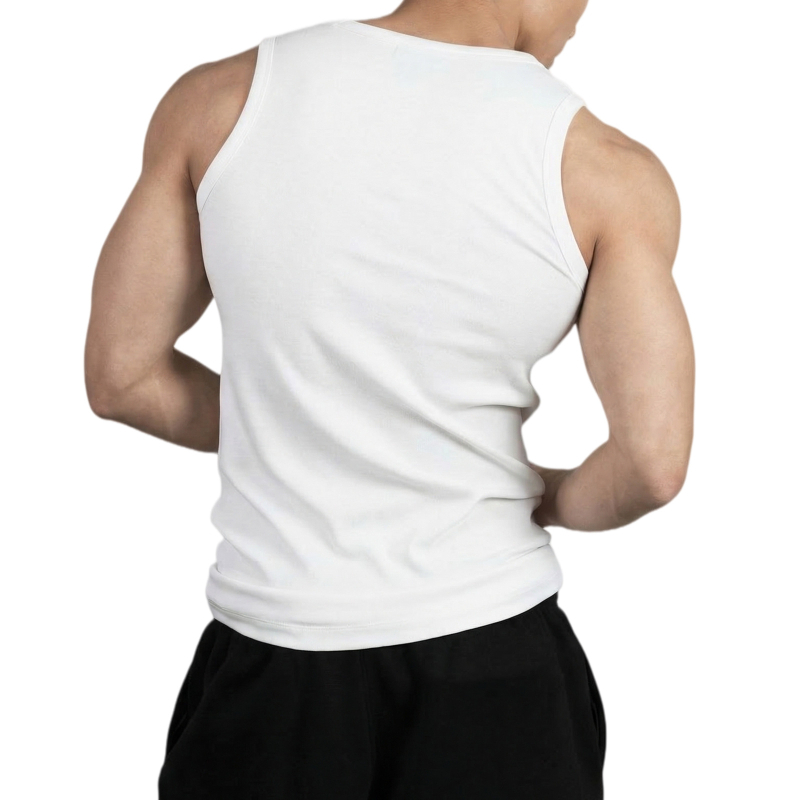 Ανδρικό τοπ από 100% βαμβάκι, ελαστικό ριγέ fitness τοπ, απορροφά τον ιδρώτα, καλοκαίρι