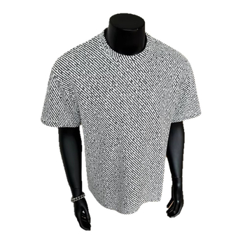 Ανδρικό κοντομάνικο T‑shirt για το καλοκαίρι με αίσθηση υψηλής ποιότητας, στυλάτο και κομψό, βαρύ twill σχέδιο σε αμερικάνικο ύφος, κανονικοί ώμοι, κοντά μανίκια