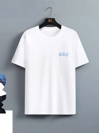 Unisex T-shirt με κοντό μανίκι, εκτύπωση γραμμάτων, άνετη εφαρμογή, καλοκαιρινό πολυεστέρα