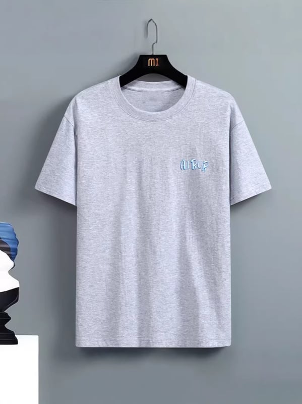 Unisex T-shirt με κοντό μανίκι, εκτύπωση γραμμάτων, άνετη εφαρμογή, καλοκαιρινό πολυεστέρα