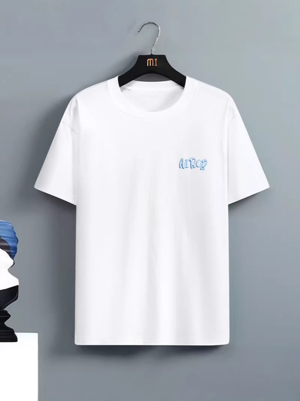 Unisex T-shirt με κοντό μανίκι, εκτύπωση γραμμάτων, άνετη εφαρμογή, καλοκαιρινό πολυεστέρα