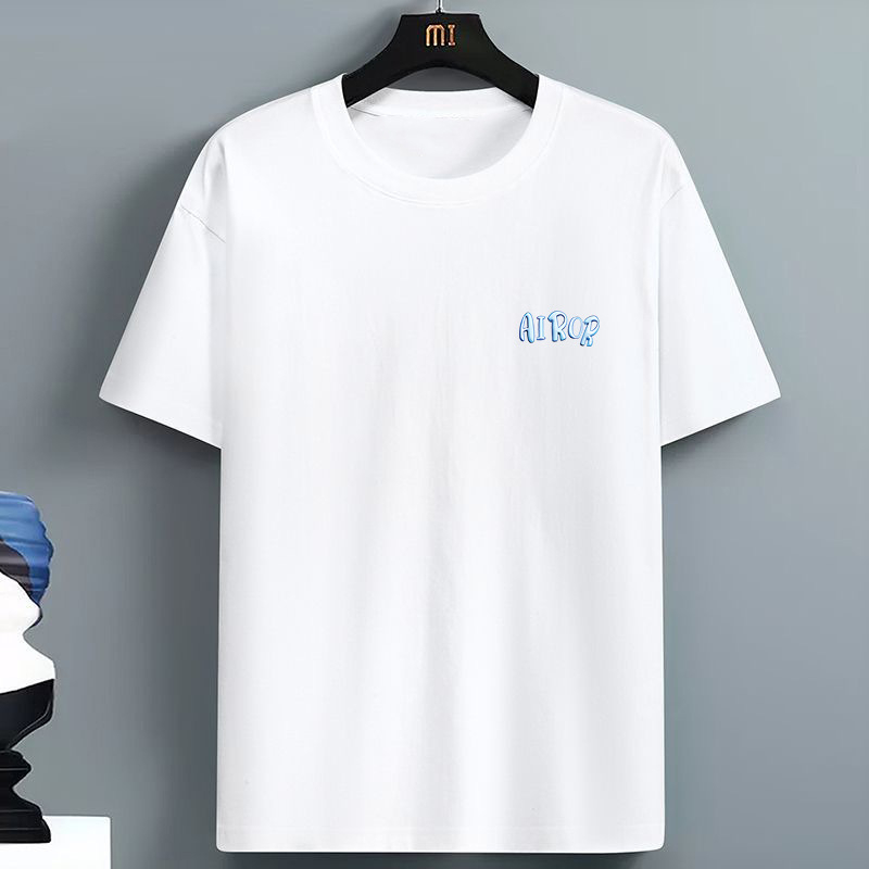 Unisex T-shirt με κοντό μανίκι, εκτύπωση γραμμάτων, άνετη εφαρμογή, καλοκαιρινό πολυεστέρα