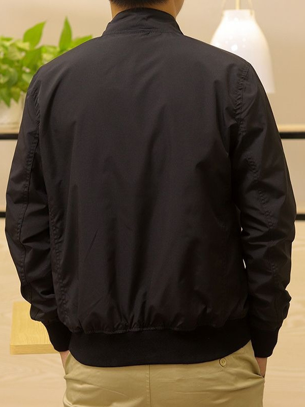 Ανδρικό bomber ελαφρύ, αντιανεμικό, με σταθερό γιακά, στενή γραμμή, κατάλληλο για άνοιξη-φθινόπωρο, casual