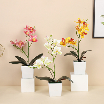 Τεχνητή ορχιδέα Phalaenopsis σε γλάστρα, ρεαλιστικό μπονσάι διακοσμητικό για το σαλόνι