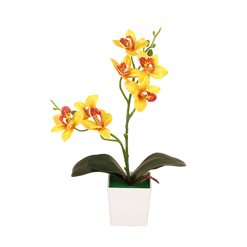 Τεχνητή ορχιδέα Phalaenopsis σε γλάστρα, ρεαλιστικό μπονσάι διακοσμητικό για το σαλόνι