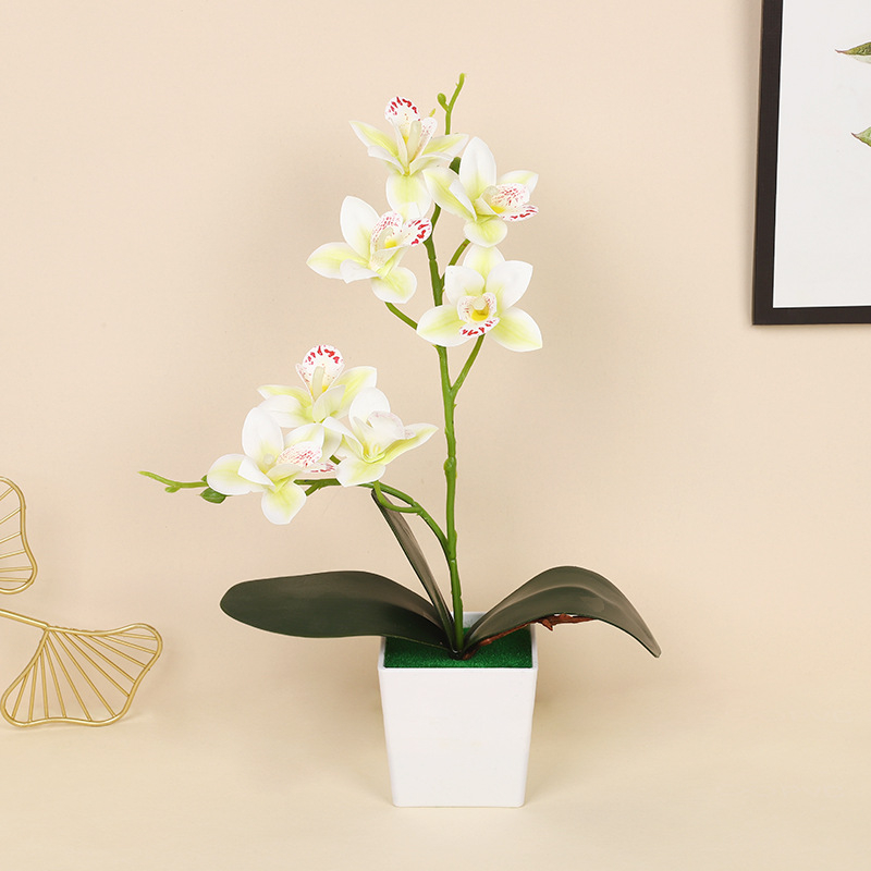 Τεχνητή ορχιδέα Phalaenopsis σε γλάστρα, ρεαλιστικό μπονσάι διακοσμητικό για το σαλόνι
