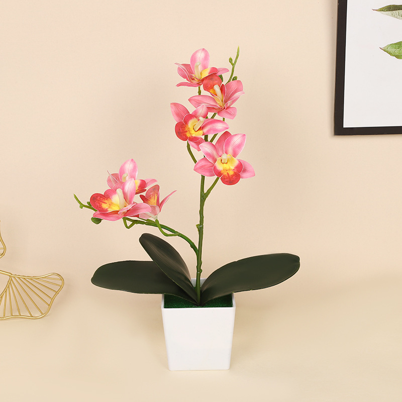 Τεχνητή ορχιδέα Phalaenopsis σε γλάστρα, ρεαλιστικό μπονσάι διακοσμητικό για το σαλόνι