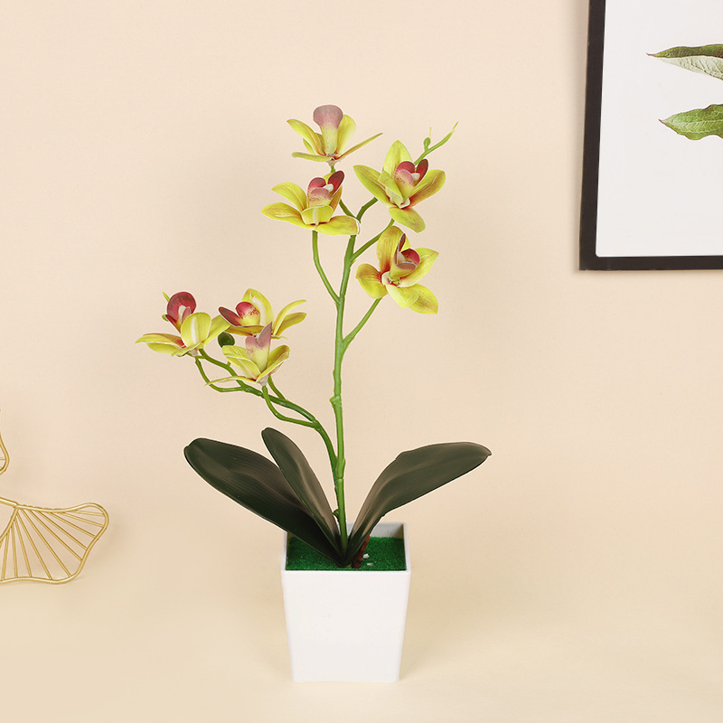 Τεχνητή ορχιδέα Phalaenopsis σε γλάστρα, ρεαλιστικό μπονσάι διακοσμητικό για το σαλόνι