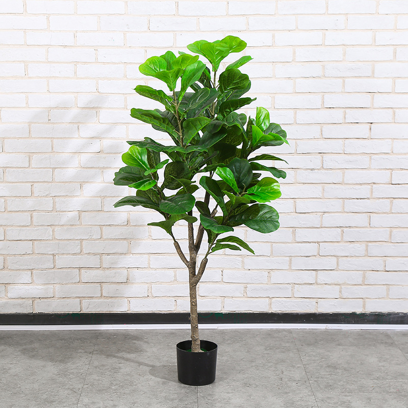 Τεχνητό φίκου με φύλλα φιδιού σε γλάστρα, εσωτερική διακόσμηση, ύψος 100–200 cm, πλαστικό φυτό.
