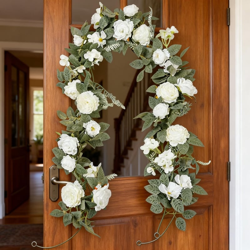 Τεχνητές κλήματα με ροζ τριαντάφυλλα, hydrangea και peony για γάμο και άνοιξη διακόσμηση