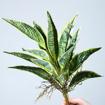 Τεχνημένο μπουκέτο Sansevieria με PVC απαλής υφής, υδροπονική διακόσμηση σαλονιού, διακοσμητικό σε γλάστρα