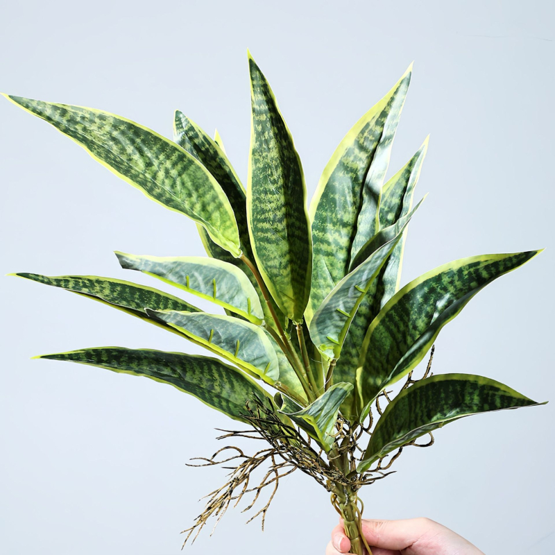 Τεχνημένο μπουκέτο Sansevieria με PVC απαλής υφής, υδροπονική διακόσμηση σαλονιού, διακοσμητικό σε γλάστρα