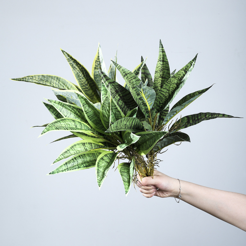 Τεχνημένο μπουκέτο Sansevieria με PVC απαλής υφής, υδροπονική διακόσμηση σαλονιού, διακοσμητικό σε γλάστρα
