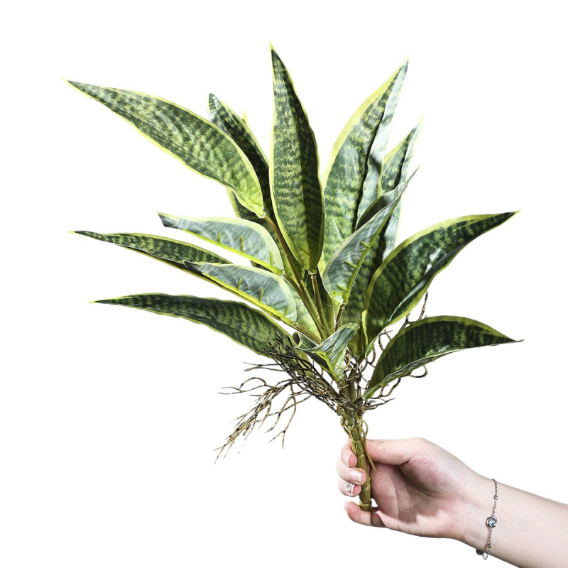 Τεχνημένο μπουκέτο Sansevieria με PVC απαλής υφής, υδροπονική διακόσμηση σαλονιού, διακοσμητικό σε γλάστρα