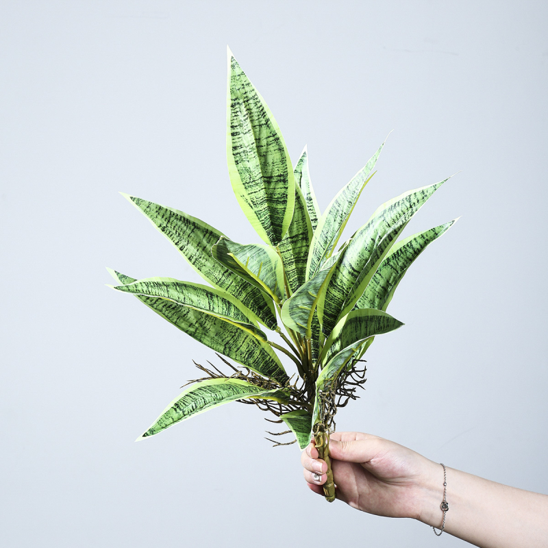 Τεχνημένο μπουκέτο Sansevieria με PVC απαλής υφής, υδροπονική διακόσμηση σαλονιού, διακοσμητικό σε γλάστρα