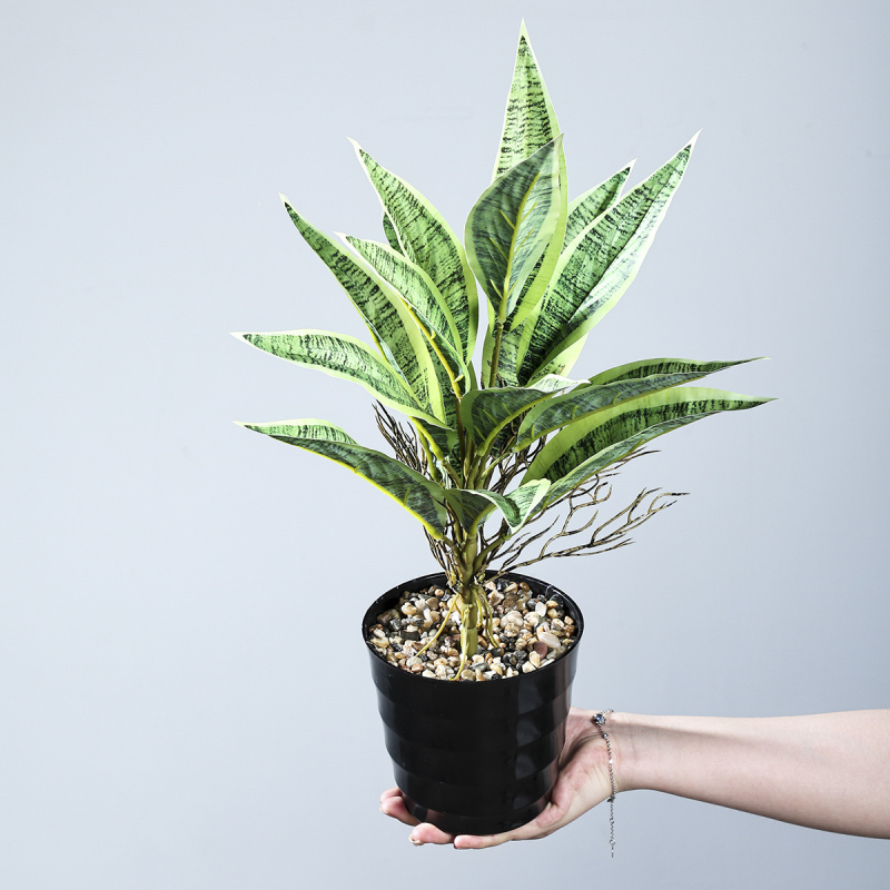 Τεχνημένο μπουκέτο Sansevieria με PVC απαλής υφής, υδροπονική διακόσμηση σαλονιού, διακοσμητικό σε γλάστρα