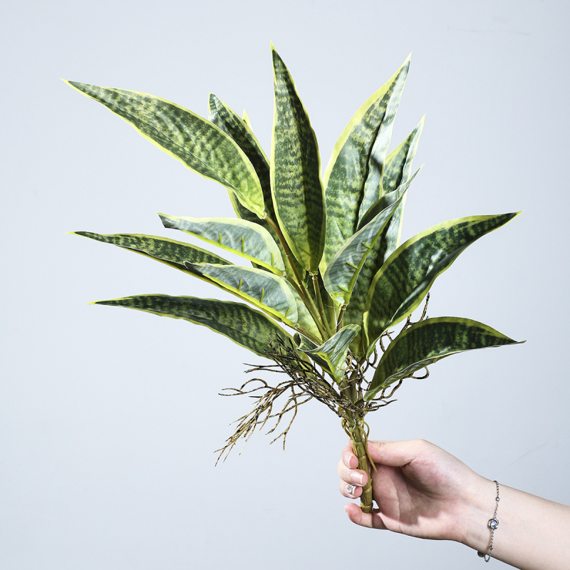 Τεχνημένο μπουκέτο Sansevieria με PVC απαλής υφής, υδροπονική διακόσμηση σαλονιού, διακοσμητικό σε γλάστρα