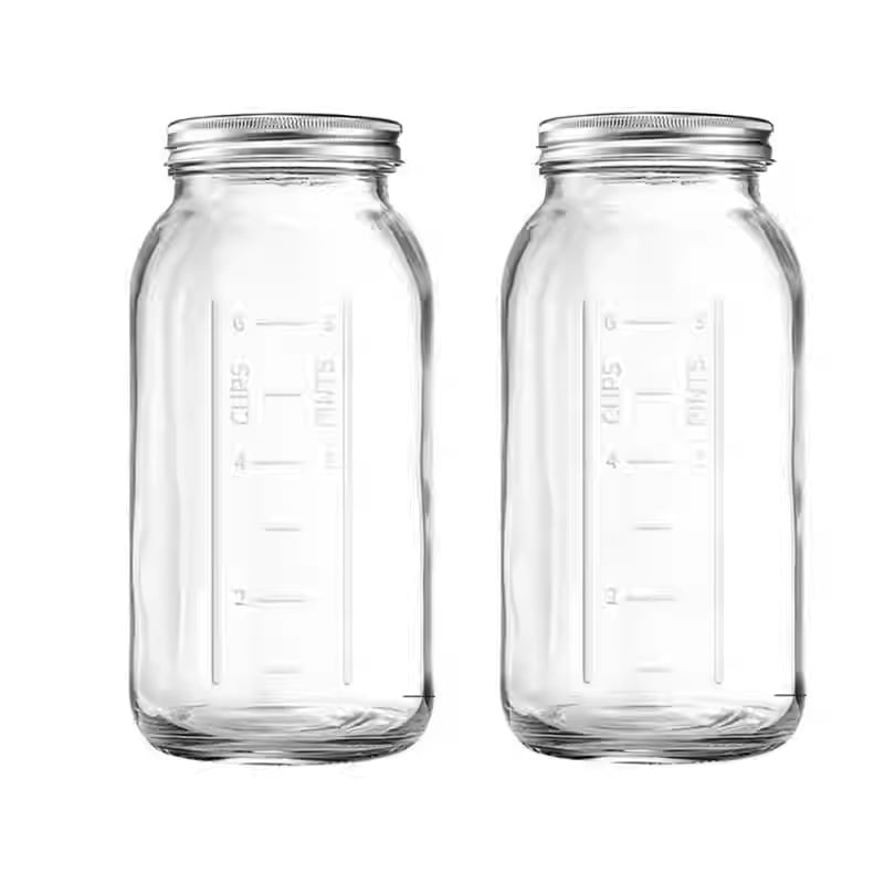 Youxuan γυάλινο Mason βάζο, ευρύ στόμιο, 64 oz, μισό γαλόνι (~1.8 L), μεγάλο βάζο αποθήκευσης, σφραγισμένο