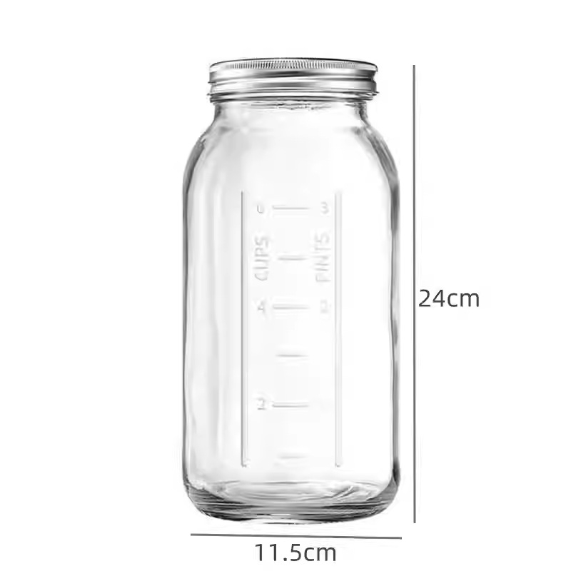 Youxuan γυάλινο Mason βάζο, ευρύ στόμιο, 64 oz, μισό γαλόνι (~1.8 L), μεγάλο βάζο αποθήκευσης, σφραγισμένο
