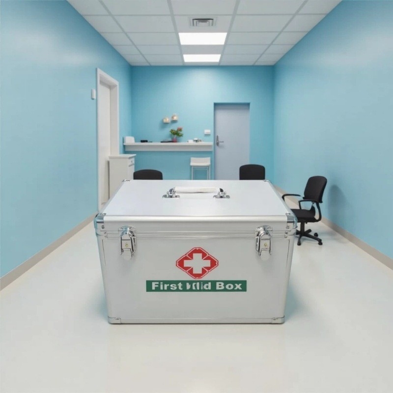 Cutie medicală din aliaj de aluminiu, design multi-strat, pentru uz casnic, cutie portabilă de depozitare a medicamentelor cu 4 compartimente, 35×20×22 cm