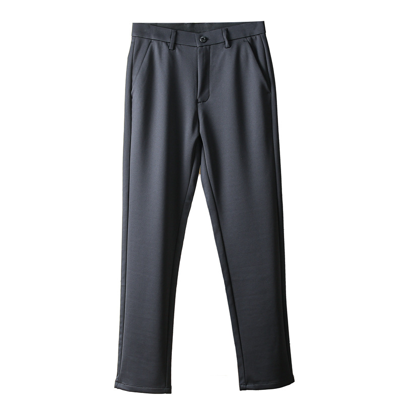 Ανδρικά παντελόνια χειμωνιάτικα για business casual με μεταξωτή υφή από mulberry silk για απαλό πέσιμο, παχύτερο ελαστικό, ίσια γραμμή