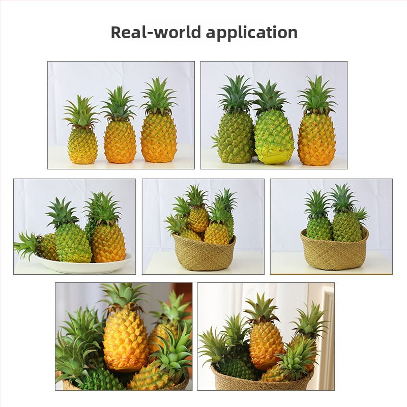 Model realist de ananas din fructe artificiale pentru decorarea mobilierului și recuzita foto, ideal pentru vitrinele magazinelor de fructe