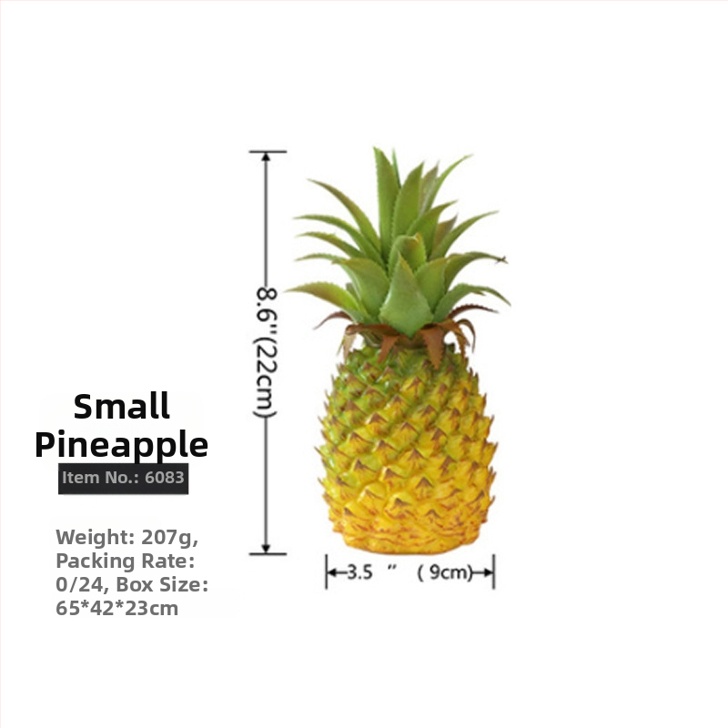 Model realist de ananas din fructe artificiale pentru decorarea mobilierului și recuzita foto, ideal pentru vitrinele magazinelor de fructe