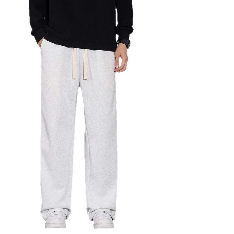 Ανδρικά παντελόνια φαρδιάς γραμμής με drape, casual, μοντέλο 2025, άνοιξη–φθινόπωρο, στυλ αμερικανικού high street, χαλαρή ίσια εφαρμογή