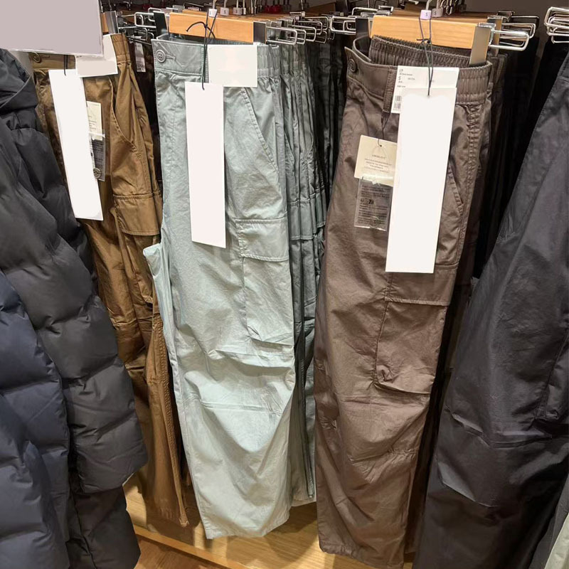 Φαρδιά casual παντελόνια, μακριά γραμμή, cargo parachute στυλ - 476193